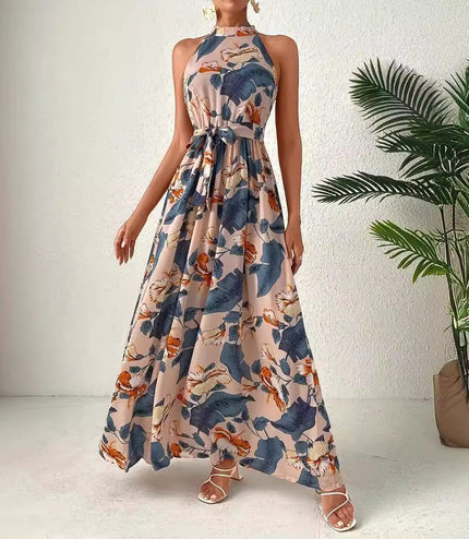 Bohemian Retro Halter Dress Women