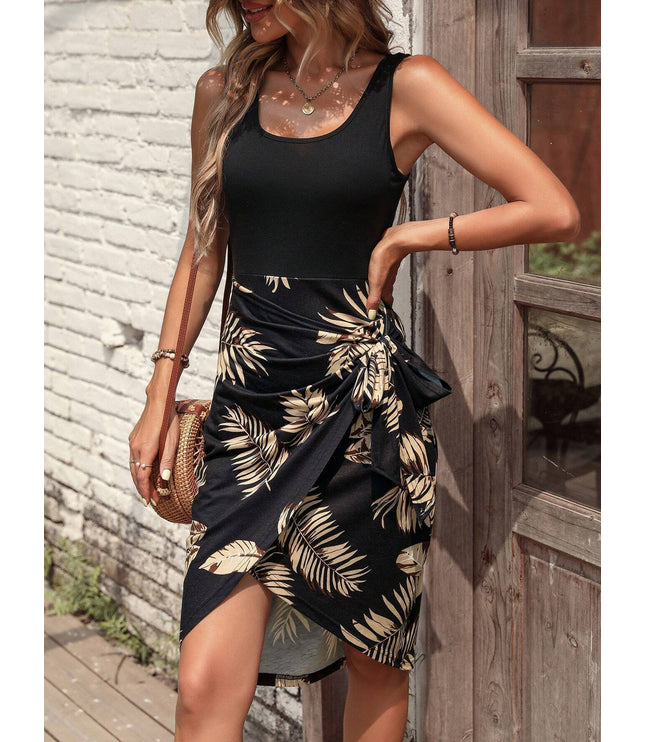 Tropical Printing Maxi Dress