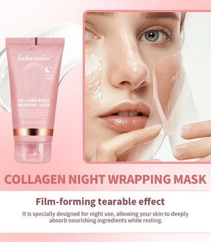 75ml Collagen Peel-off Mask Night Wrapping Facial Mud Firming mask Daily 100g Collagen Jelly Cream Hydrolyzed Collagen Skin Care