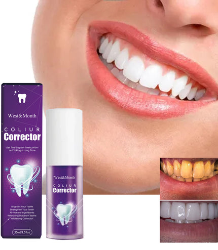 West&Month Purple Whitening Toothpaste Clean Stains Oral Odor Care Gums Whitening Teeth Toothpaste