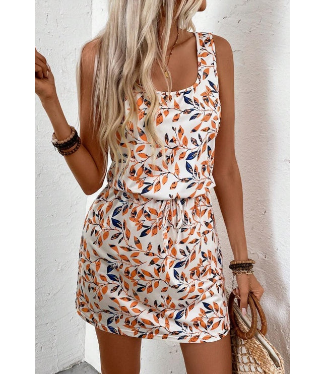 Ladies' Printed Tie-Up Sleeveless Summer Holiday Dress