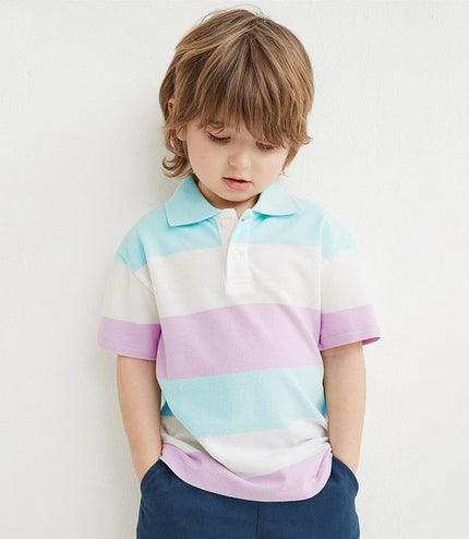 Polo Shirt Short Sleeve Striped Cotton Boy