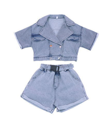 Kids  Lapel Workwear Jacket Straight