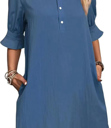 Casual Loose Solid Color Dress