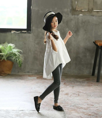 Girls' Big Kids Loose Fashionable Tops  Style Shirts Big Kids' Swallowtails