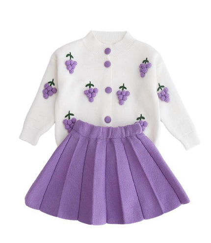 Two-piece Baby Girl Mink Wool Sweater Dress