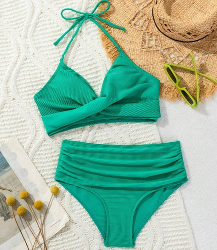 Women's Two-piece Casual Swimsuit P245 Green