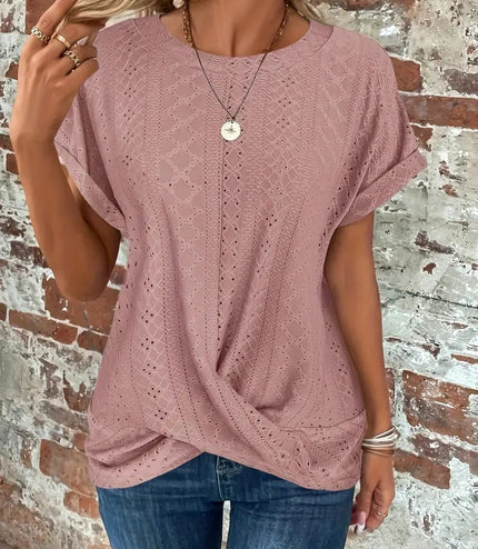 Casual Round Neck Women's Short Sleeved Top