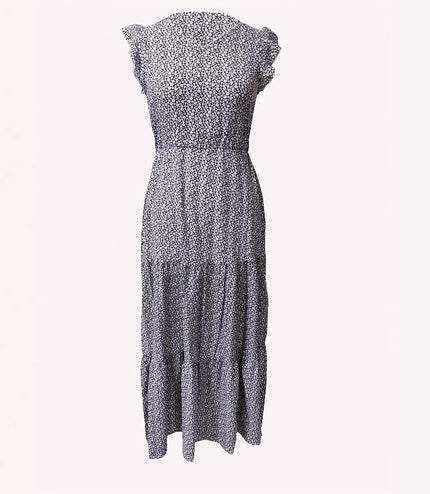 Fashion Puff Sleeve Floral European And American Style Dress