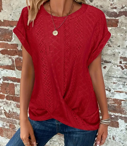 Casual Round Neck Women's Short Sleeved Top