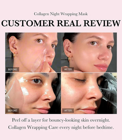 5PC Korean Collagen Wrapping Peel Off Facial Mask Elasticity Hydration