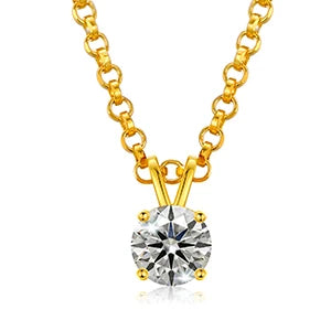 Silver necklace with stone