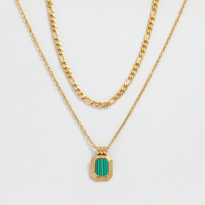 Layer Mother of Pearl &amp; Onyx Necklace