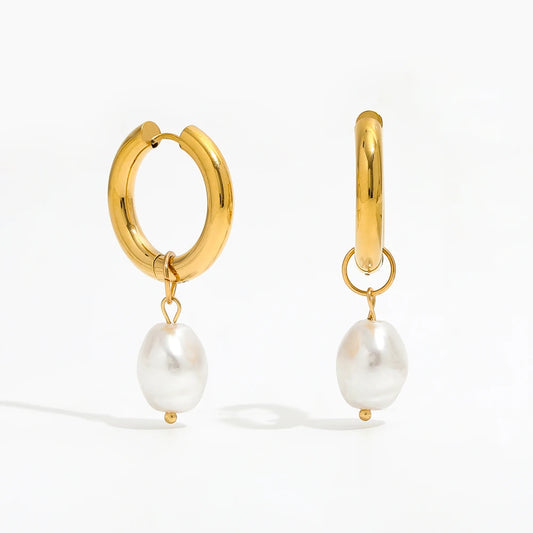 Pearl Hoop Earrings
