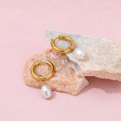 Pearl Hoop Earrings