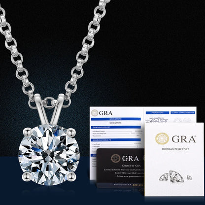 Silver necklace with stone