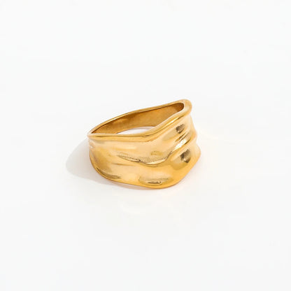 Irregular Hammered Grain Band Ring