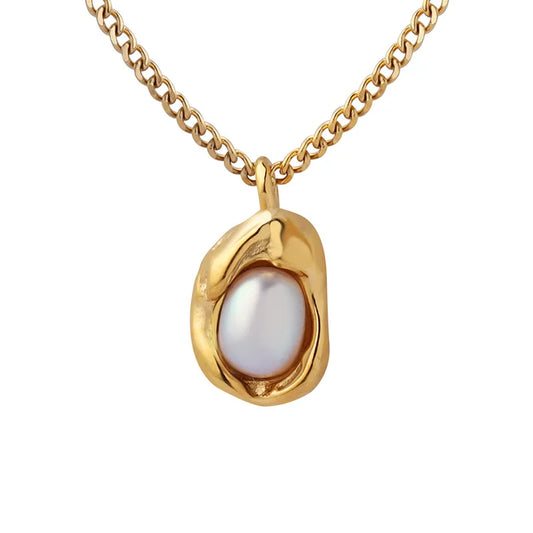 Natural Fresh Pearl Irregular Pendant Necklace