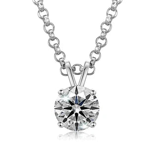 Silver necklace with stone
