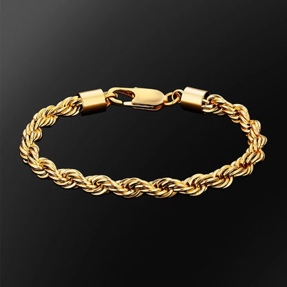 USA Twisted Rope Chain Anti Tarnish Bracelet
