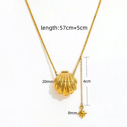 Inspired Shell &amp; Pearl Tassel Necklace