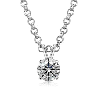 Silver necklace with stone