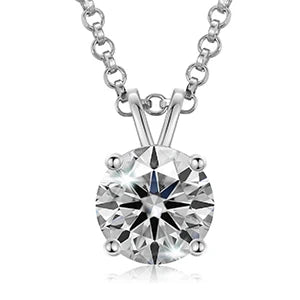 Silver necklace with stone