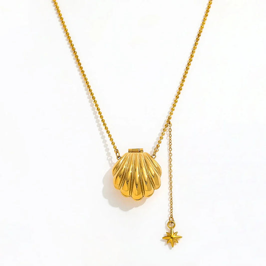 Inspired Shell &amp; Pearl Tassel Necklace
