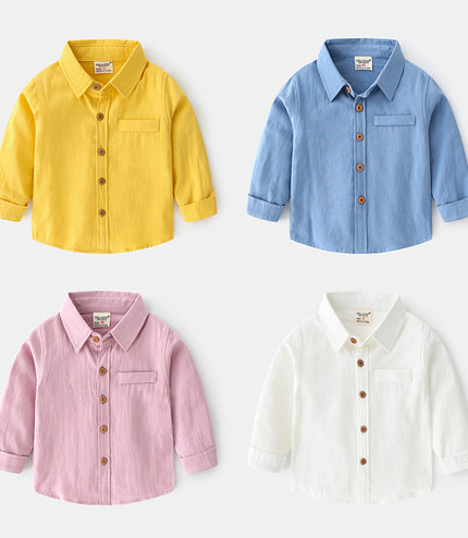 Fashion Personality New Solid Color Boys' Shirt