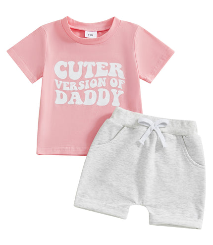 Boy Letter Print Short-sleeve Suit