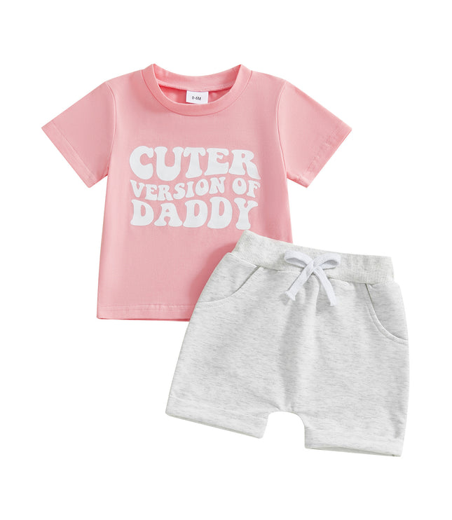 Boy Letter Print Short-sleeve Suit