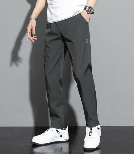 Men's Loose Straight Summer Ice Silk Casual Pants