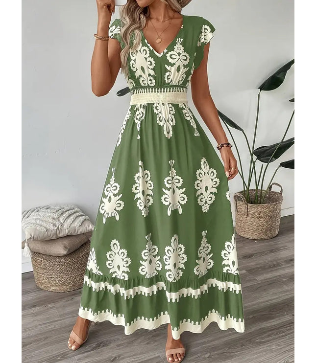Female Beach Printed Large Swing Dress