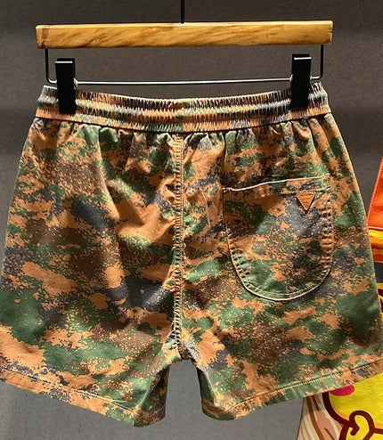 Camouflage Cropped Loose Casual Shorts