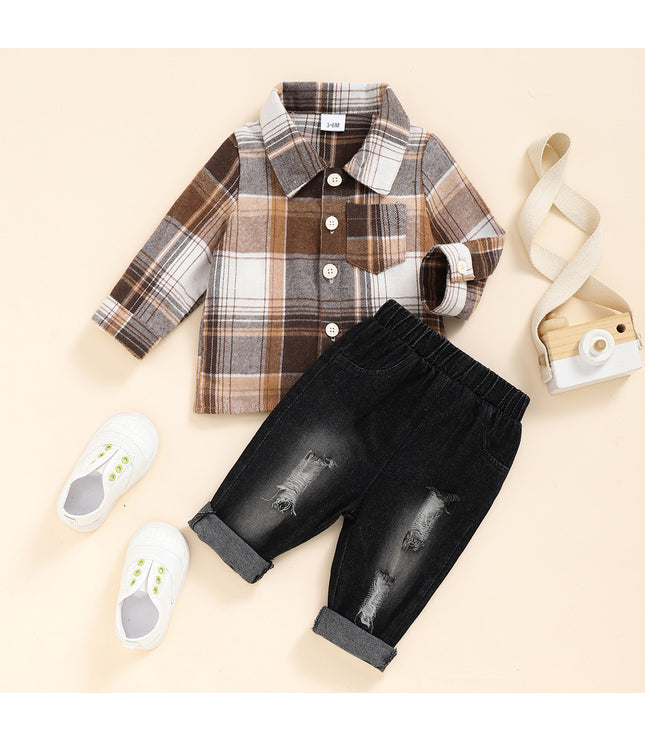 Fashion Personality Leisure Children Denim Suit