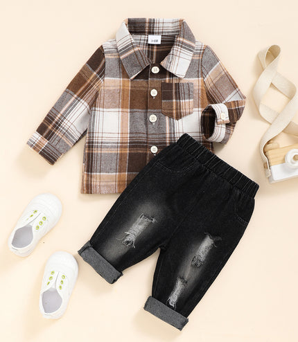 Fashion Personality Leisure Children Denim Suit