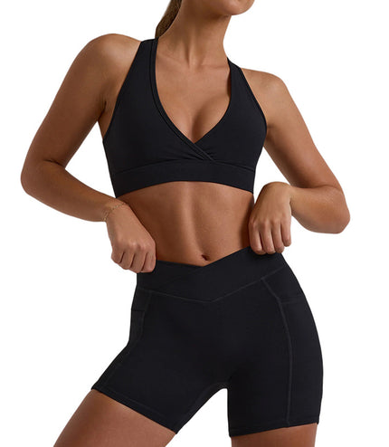 High Waist Hip Lift Outdoor Fitness Shorts Yoga Clothes Suit