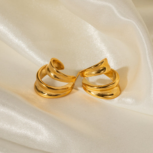 French Minority Personality Affordable Luxury Double-layer Curly Earrings For Women