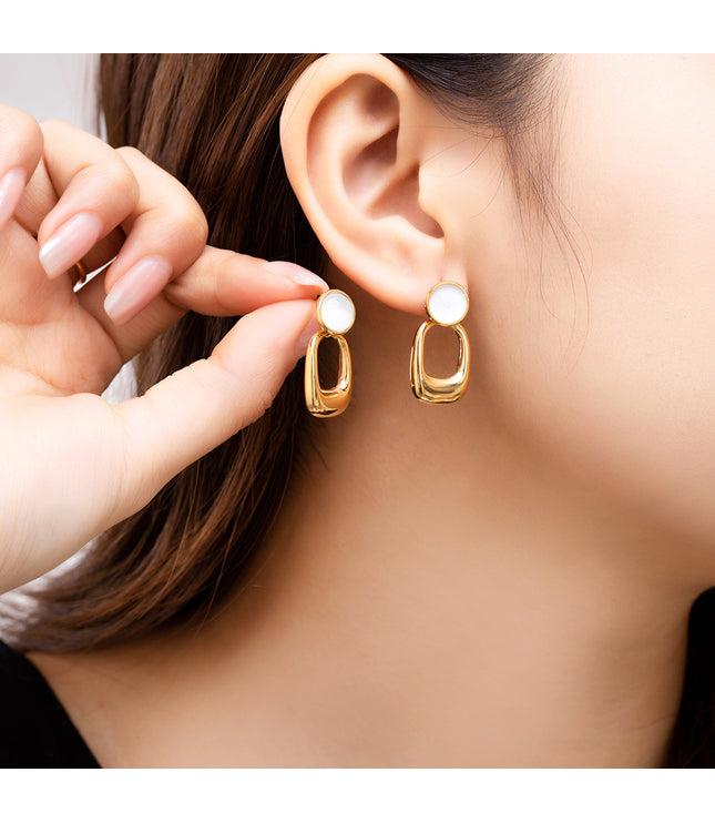 European And American Style Women Temperament Commuter Style Exquisite Opal Titanium Steel High Sense