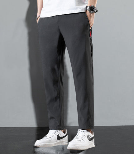 Men's Loose Straight Summer Ice Silk Casual Pants