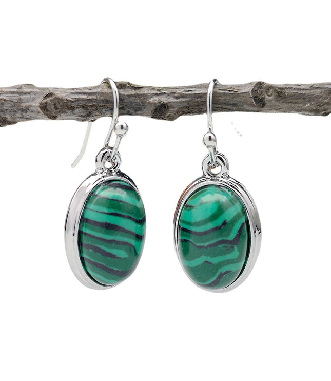 Retro Dragon Crystal Purple Turquoise Earrings European And American