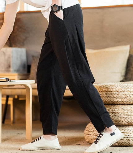 Men's Retro Trendy Cotton Linen Linen Casual Pants