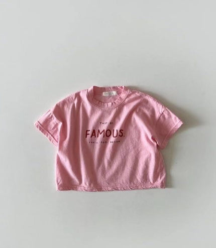 Letter Crew Neck Short Sleeve Simple