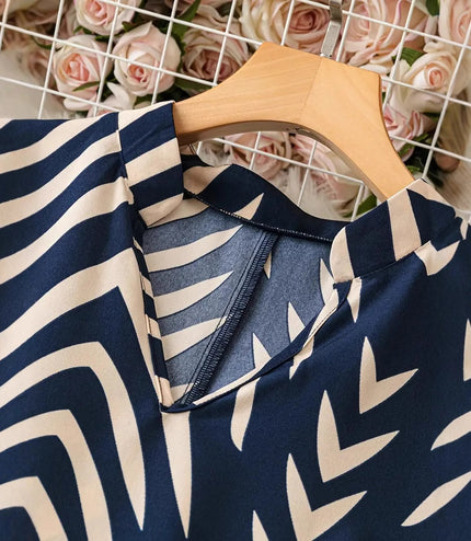 Elegant Vacation Style Springsummer Irregular Striped Midi Dress