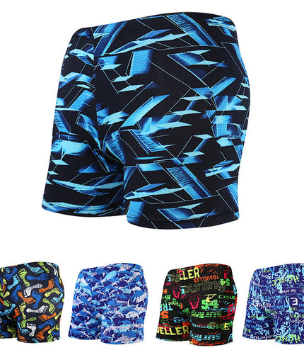 Printed Adult Swimming Trunks Men's Plus Size Boxer Beach Shorts