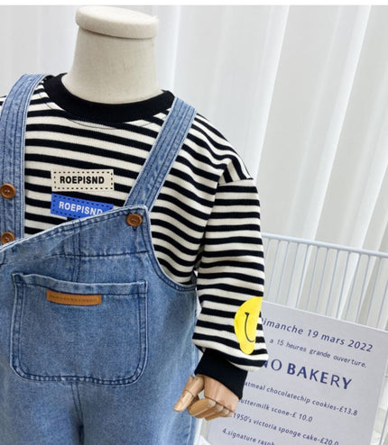 Children's Popular Denim Simple Suspender Pants
