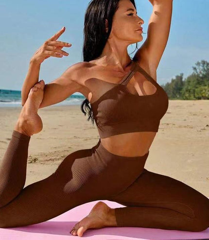 Thread Seamless Yoga Clothes Bra Set Women