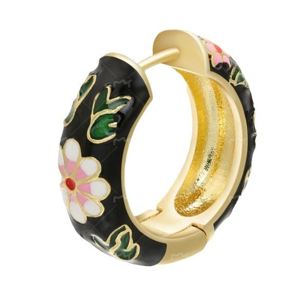 Retro Fashion Enamel Earrings Personality