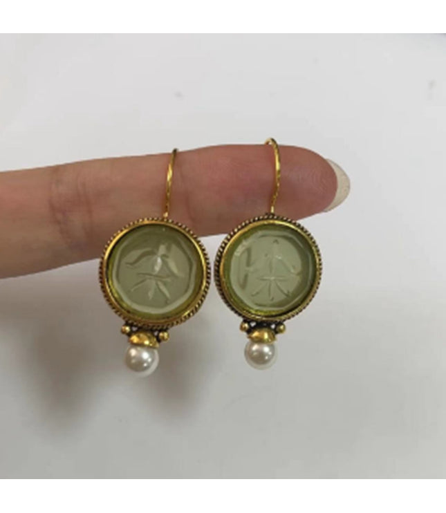 Inlaid Pearl Vintage Style Earrings