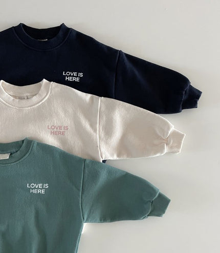 Back Letter Printed Crew Neck Sweatshirt
